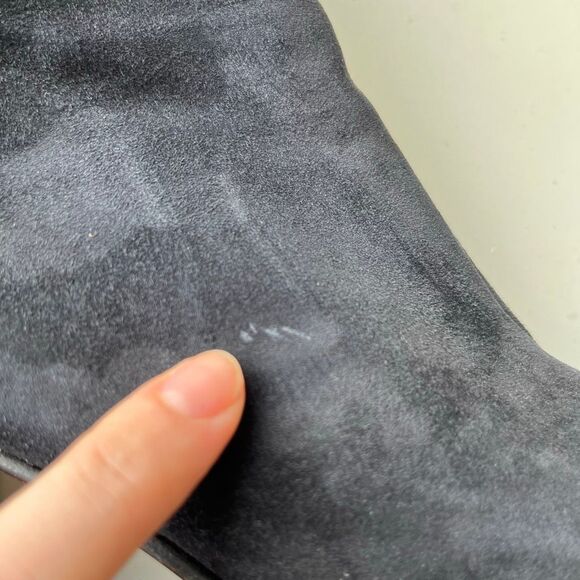 VTG Clergerie Paris Black Suede Platform Ankle Boots Women’s SZ 7.5–8 France - Picture 7 of 11